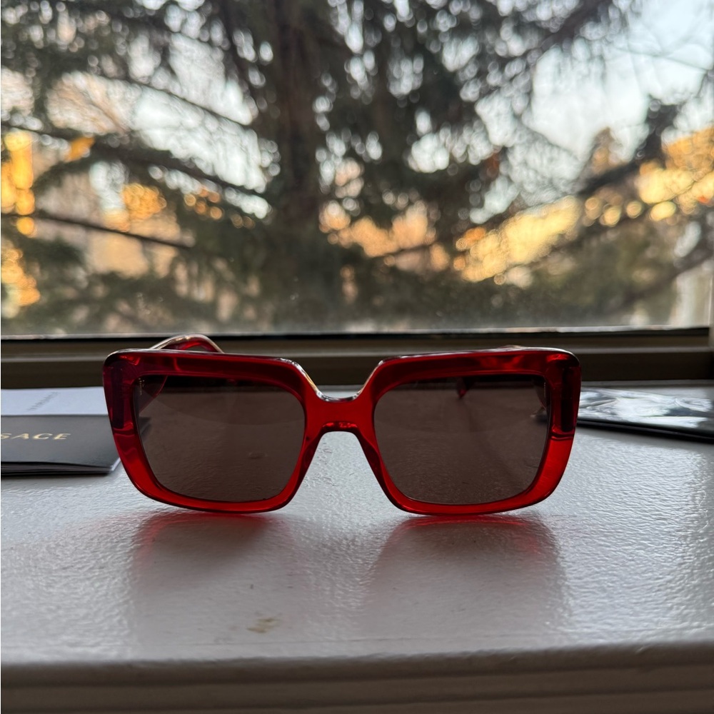 NEW Versace Red Designer Sunglasses - Picture 7 of 8